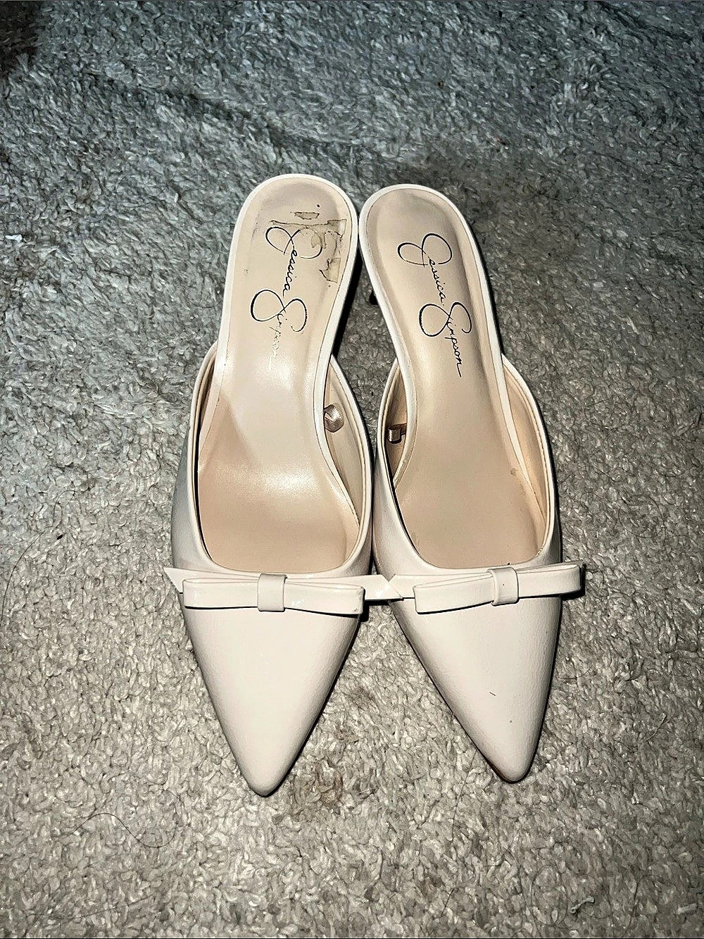 Jessica Simpson Pointed Toe Bow Heels in White